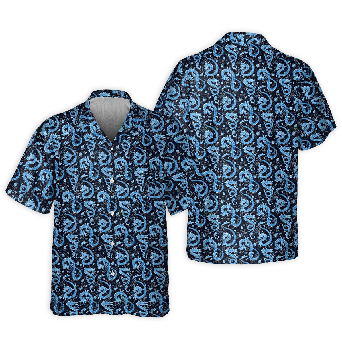 DnD Dragon Black And Blue Style - Hawaiian Shirt - Reefox