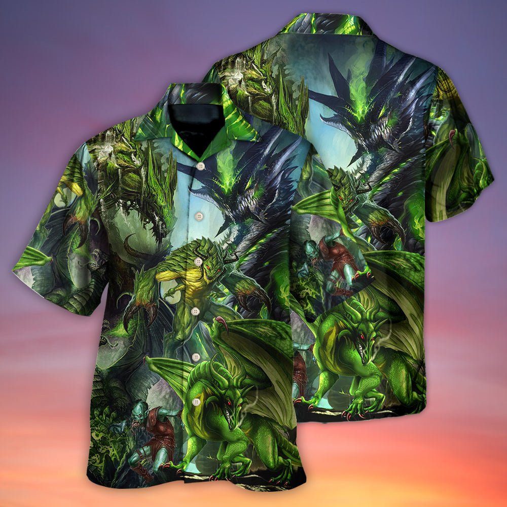 Dragon Green Skull Lover Art Style - Hawaiian Shirt - Reefox