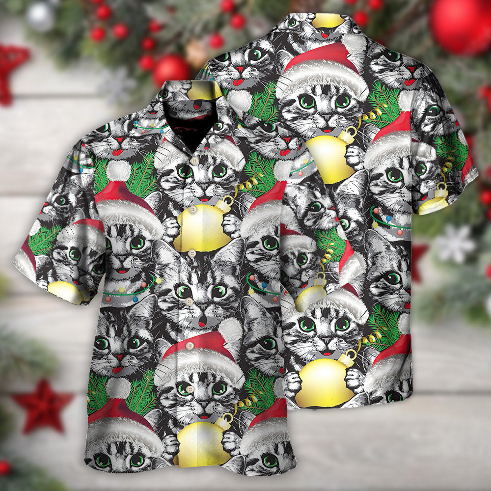 Meowy Christmas Xmas Cat Lover - Hawaiian Shirt - Reefox