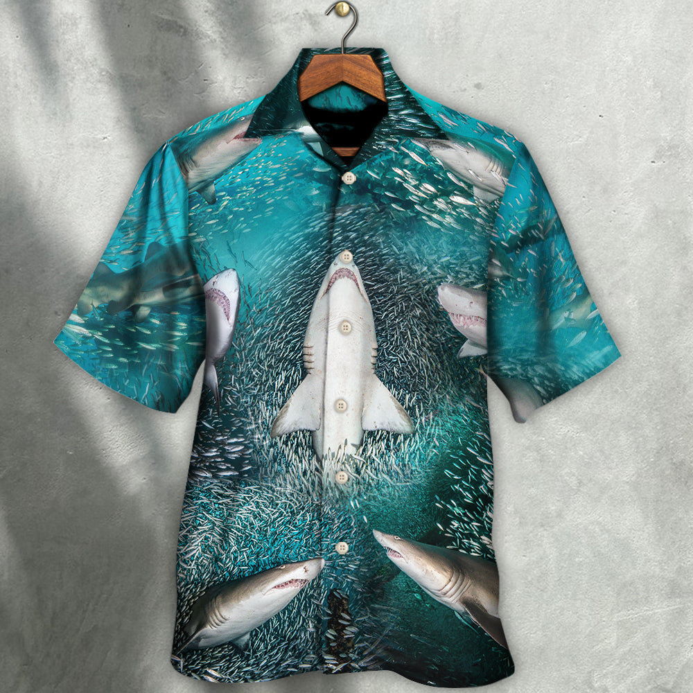 Shark's Buffet -Thousands Of Sardines - Hawaiian Shirt - Reefox