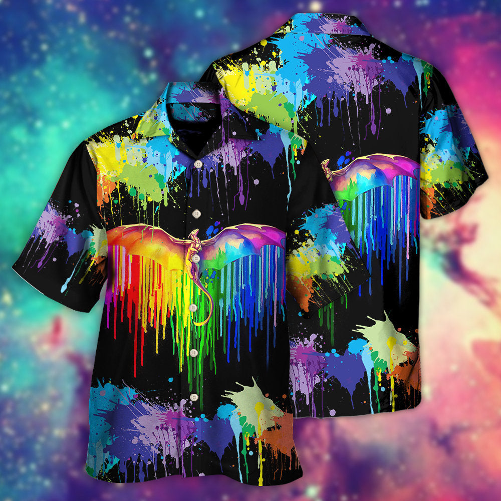 LGBT Pride Dragon The Color Of Happiness - Hawaiian Shirt - Reefox