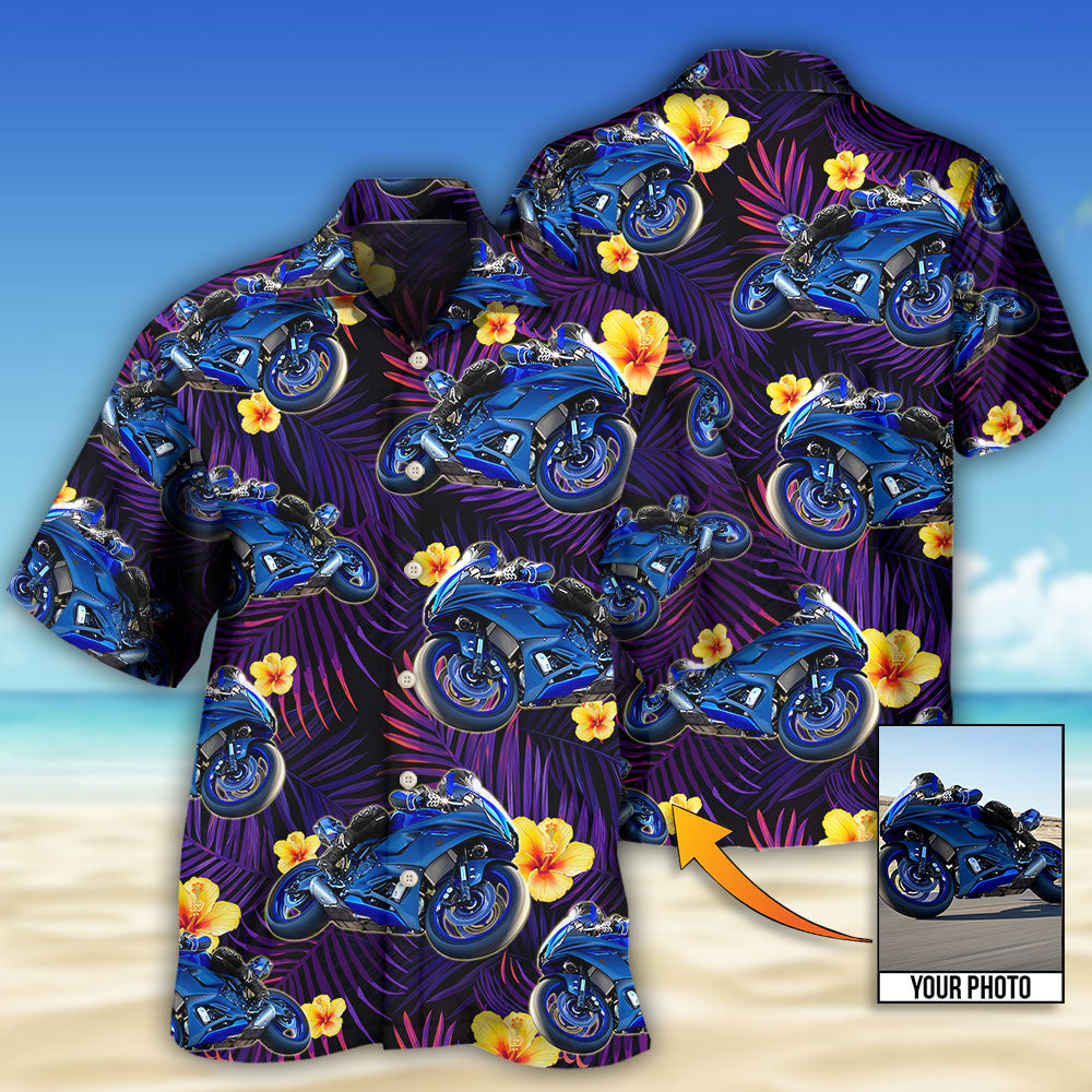 Trooper Motorcycle Tropical Custom Photo - Hawaiian Shirt - Reefox