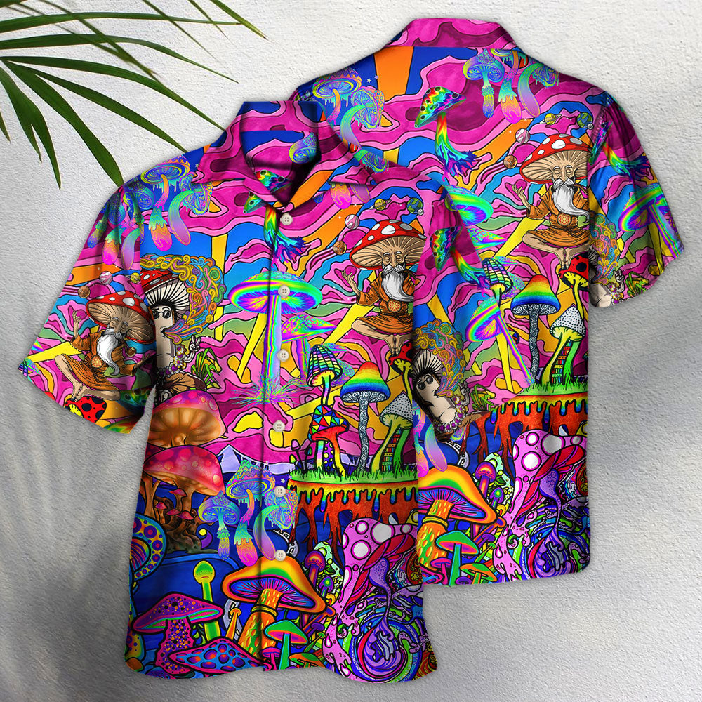 Hippie Magic Trippy Mushroom Awesome - Hawaiian Shirt - Reefox