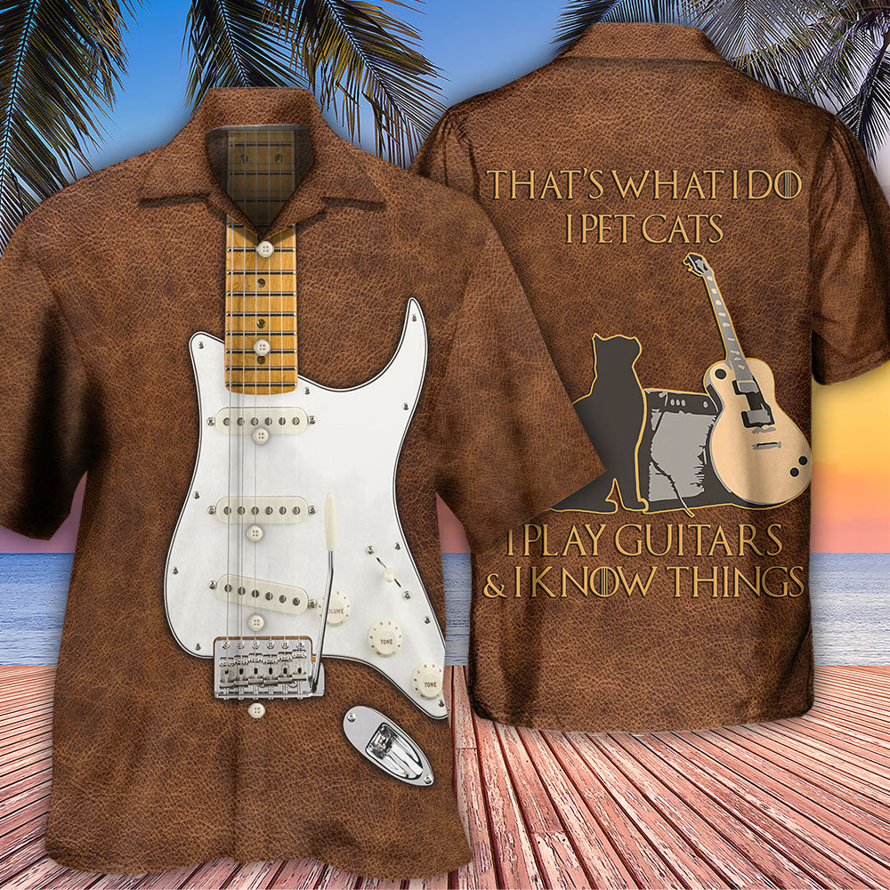 Guitar That's What I Do I Pet Cats - Hawaiian Shirt - Reefox