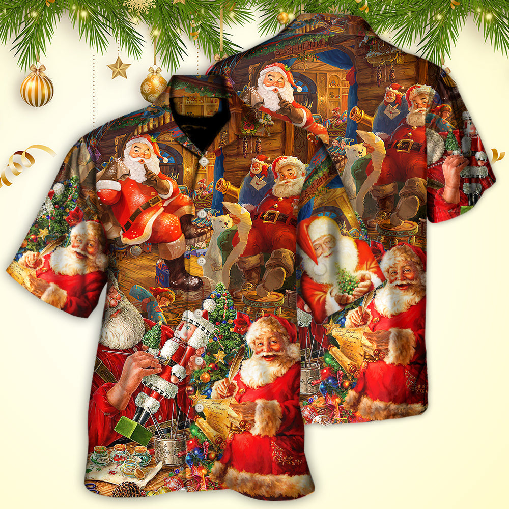 Christmas Funny Santa Claus Gift Xmas Is Coming Art Style - Hawaiian Shirt - Reefox