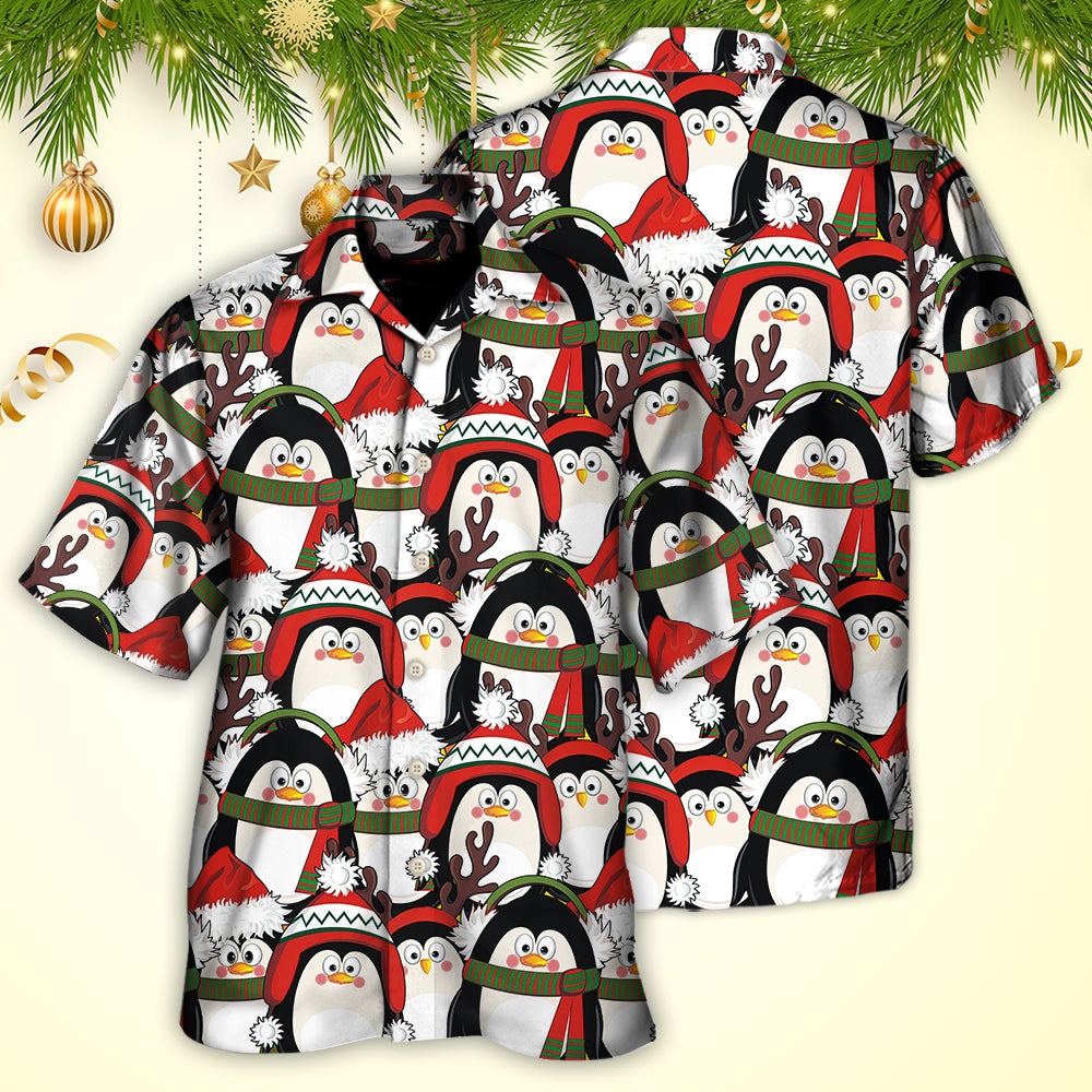 Christmas Penguin Cute Christmas Holiday - Hawaiian Shirt - Reefox