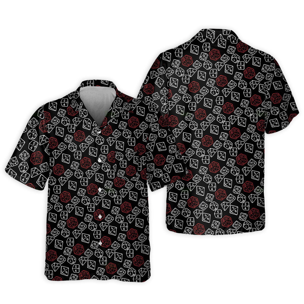DnD Dice Red And White - Hawaiian Shirt - Reefox