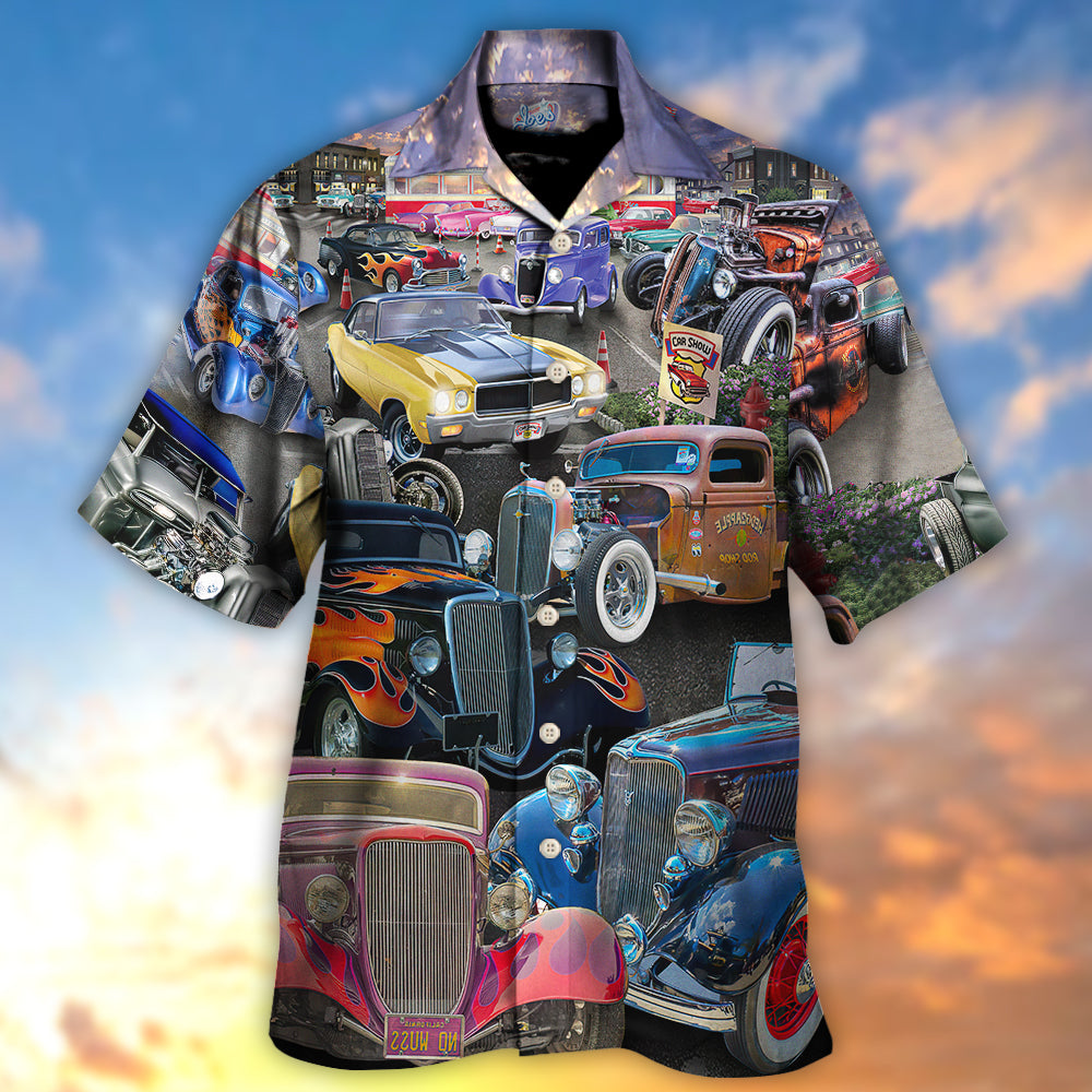 Hot Rod Diner Car Show - Hawaiian Shirt - Reefox