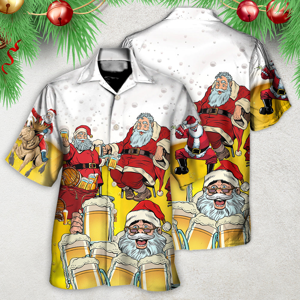 Christmas Santa I Want More Beer - Hawaiian Shirt - Reefox