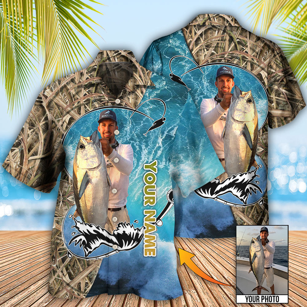 Fishing Blue Water Cool Custom Photo Personalized - Hawaiian Shirt - Reefox