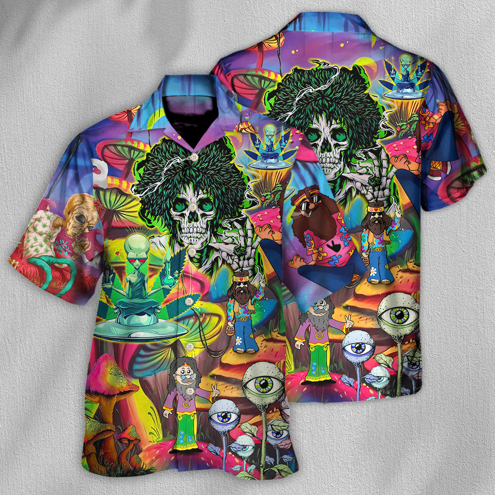 Hippie Skull Cool Life - Hawaiian Shirt - Reefox