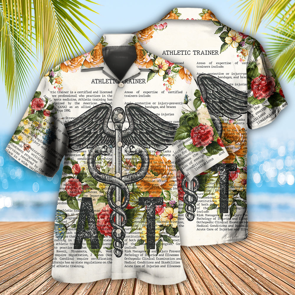 Athletic Trainer Dictionary Floral - Hawaiian Shirt - Reefox