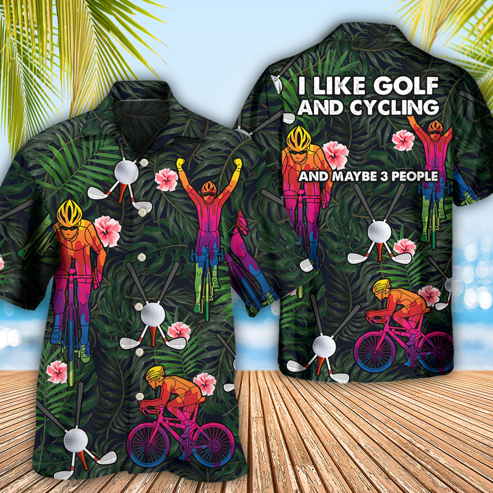 Golf I Like Golf And Cycling - Hawaiian Shirt - Reefox