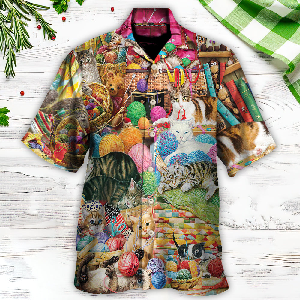 Cat Knitting Is Kinda My Thing - Hawaiian Shirt - Reefox
