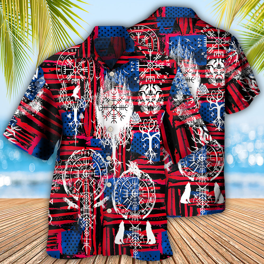 Viking Independence Day Compass Vegvisir - Hawaiian Shirt - Reefox