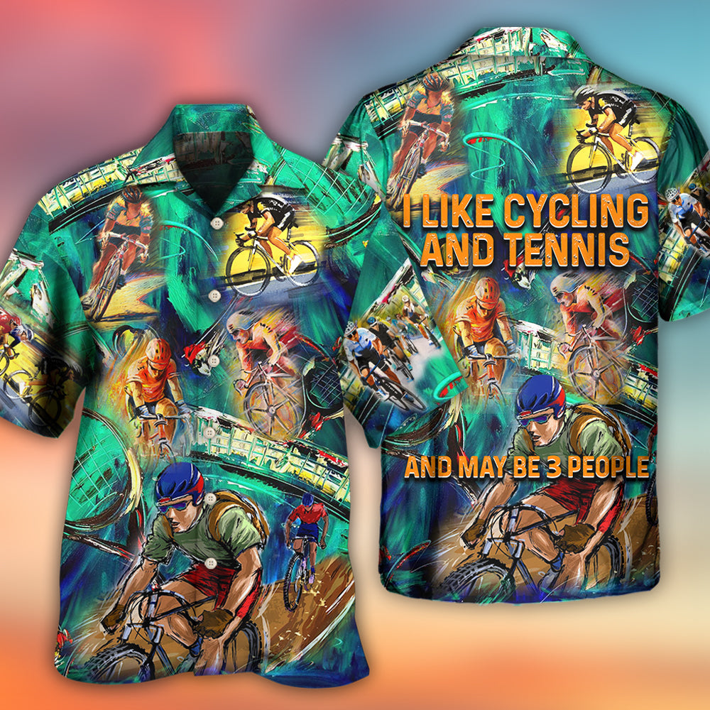 Cycling And Tennis Lover Abstract Painting - Hawaiian Shirt - Reefox