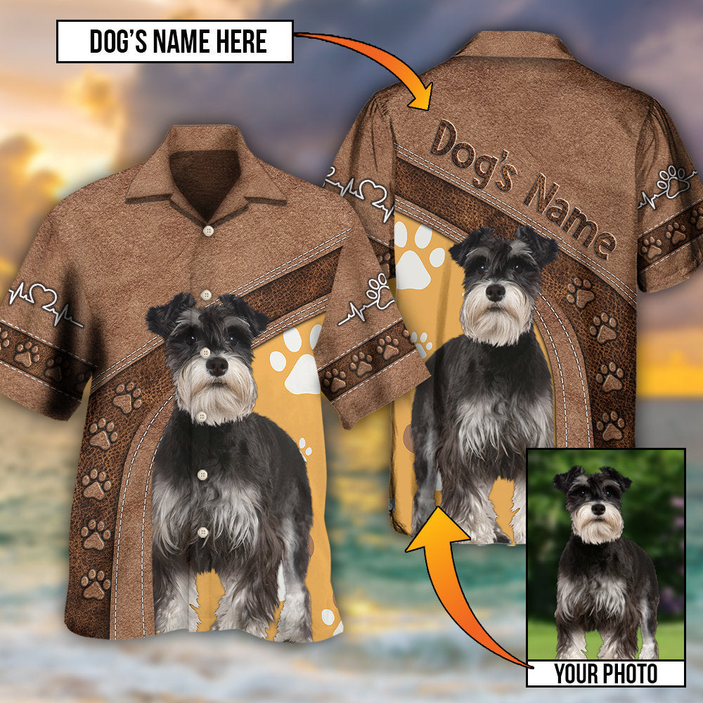 Dog Paw Brown Style Classic Custom Photo Personalized - Hawaiian Shirt - Reefox