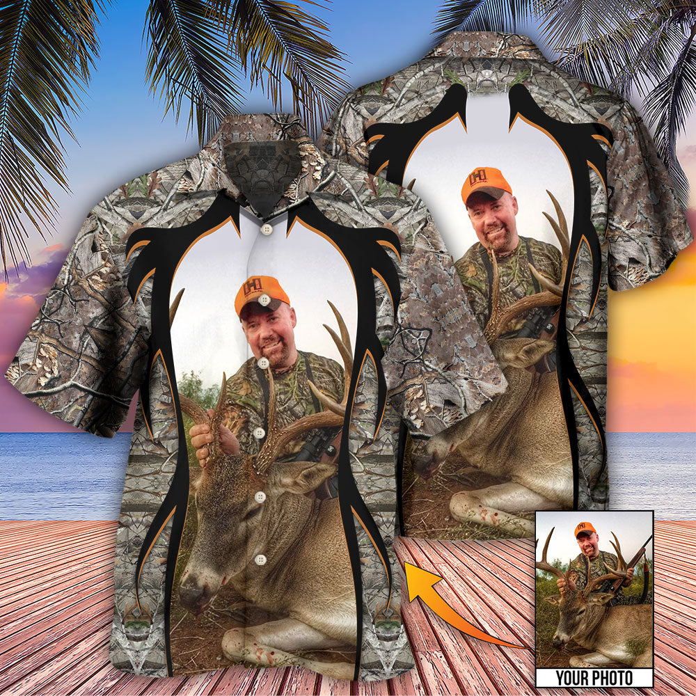 Hunting Lover Cool Pattern Custom Photo - Hawaiian Shirt - Reefox