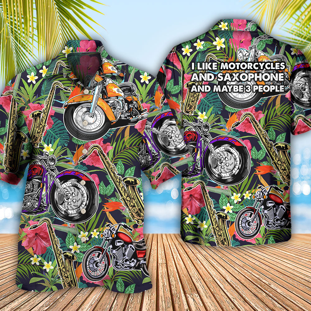 Motorcycle I Like Motorcycles And Saxophone - Hawaiian Shirt - Reefox