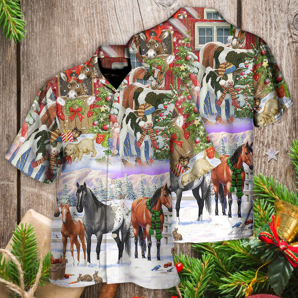 Christmas Farm Merry Xmas To Everyone - Hawaiian Shirt - Reefox