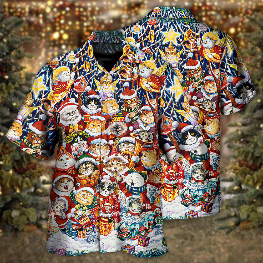 Christmas Cat Funny Happiness - Hawaiian Shirt - Reefox