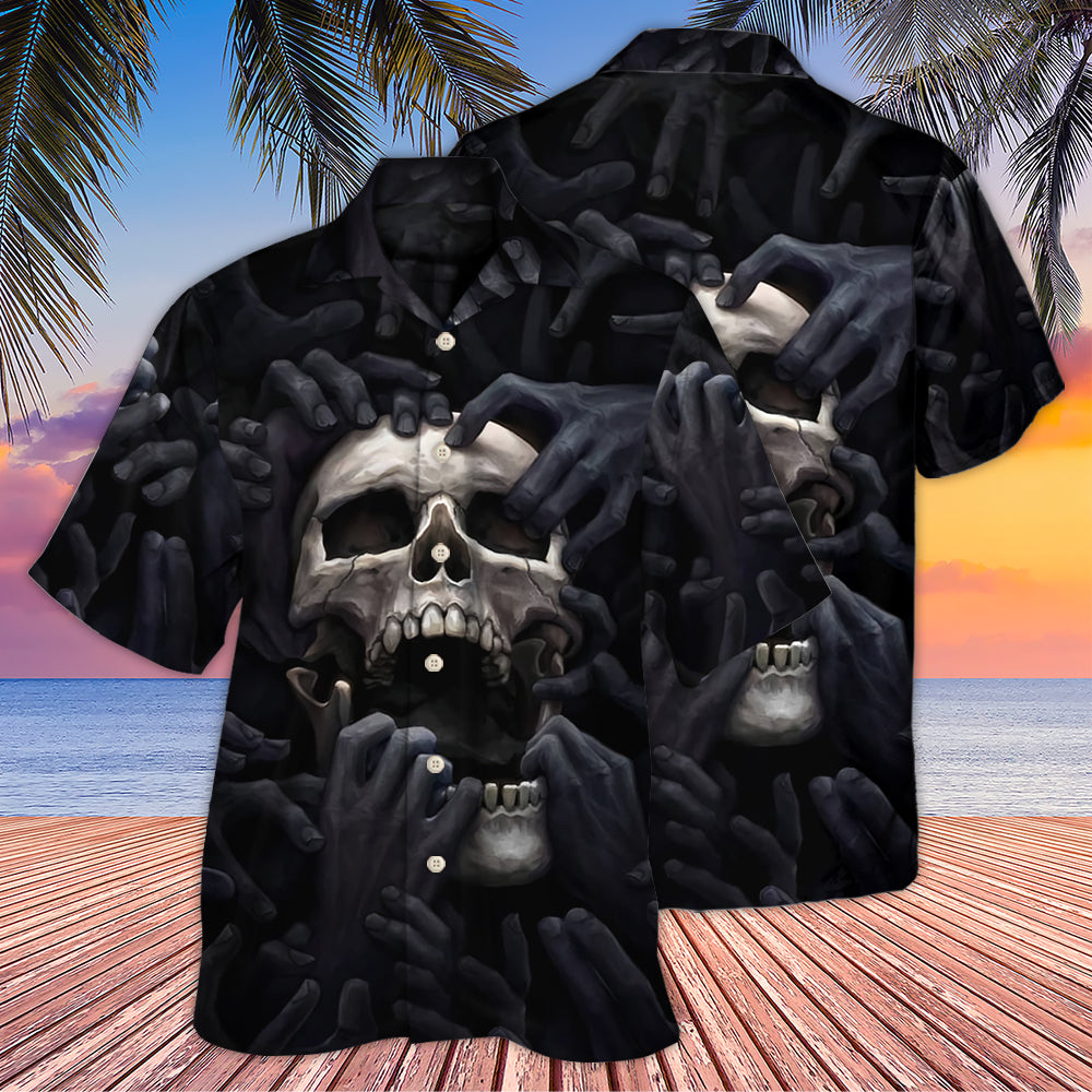 Skull Dark Screaming Hell's Hand - Hawaiian Shirt - Reefox