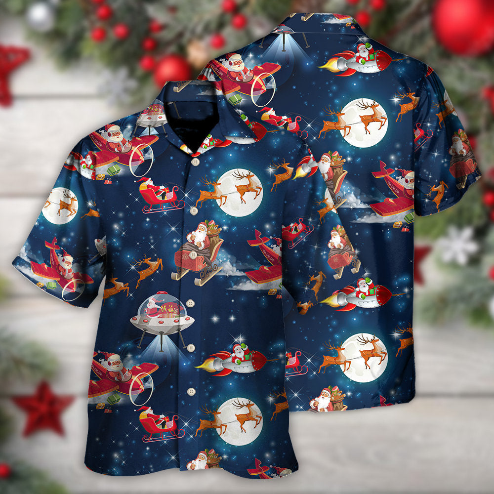 Christmas Astronaut Santa Claus - Hawaiian Shirt - Reefox
