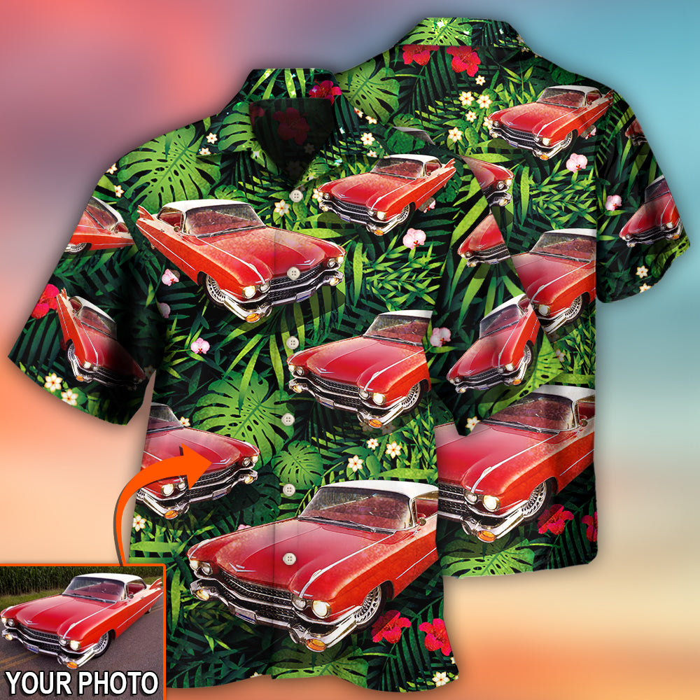 Car Eldorado Car Classic Tropical Flower Custom Photo - Hawaiian Shirt - Reefox