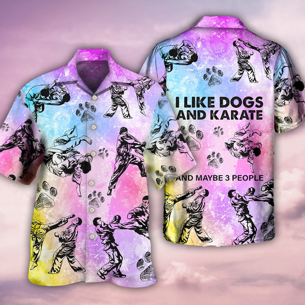 Karate And Dogs I Like - Hawaiian Shirt - Reefox
