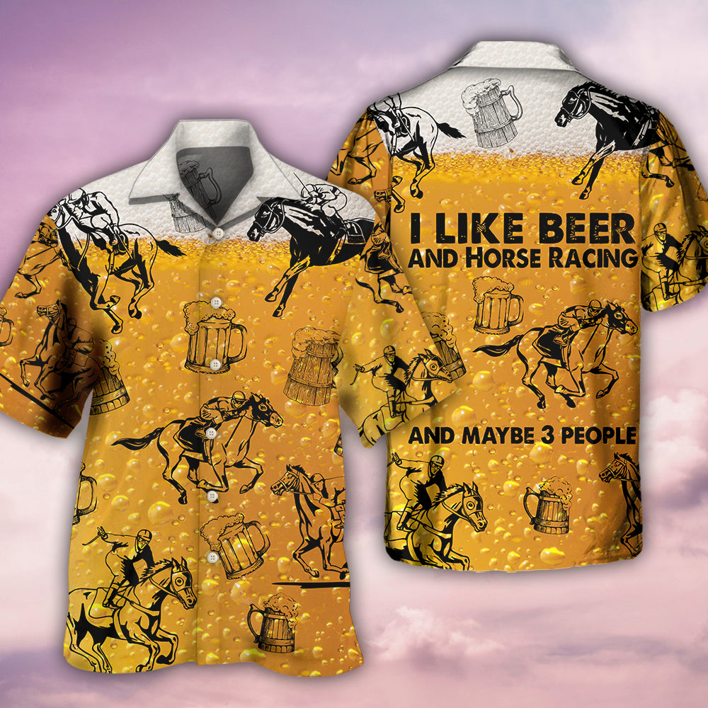 Horse Racing And Beer - Hawaiian Shirt - Reefox
