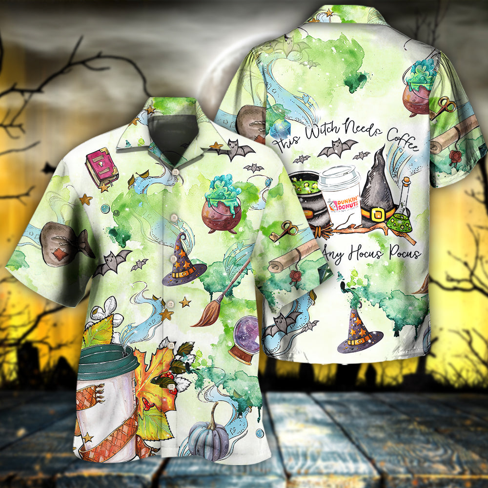 Halloween This Witch Needs Coffee - Hawaiian Shirt - Reefox