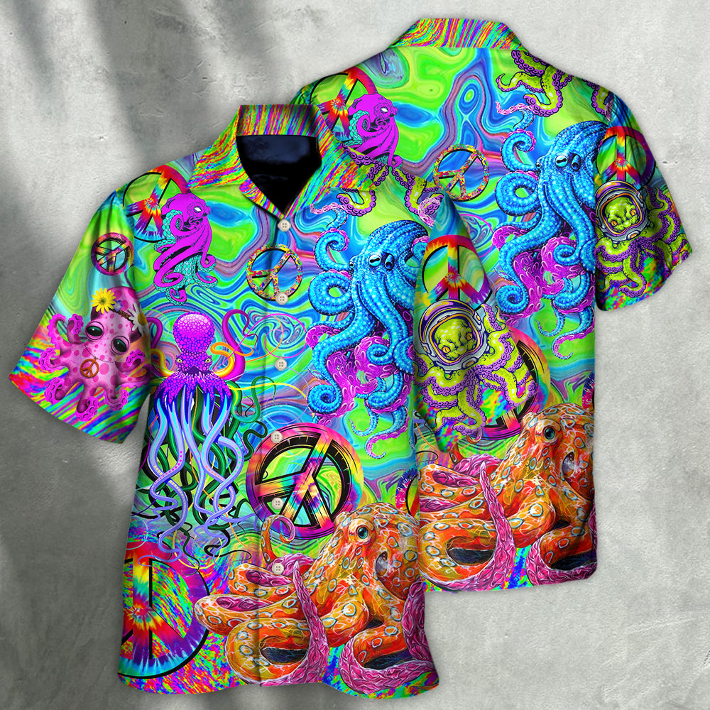 Hippie Funny Octopus Colorful Tie Dye - Hawaiian Shirt - Reefox