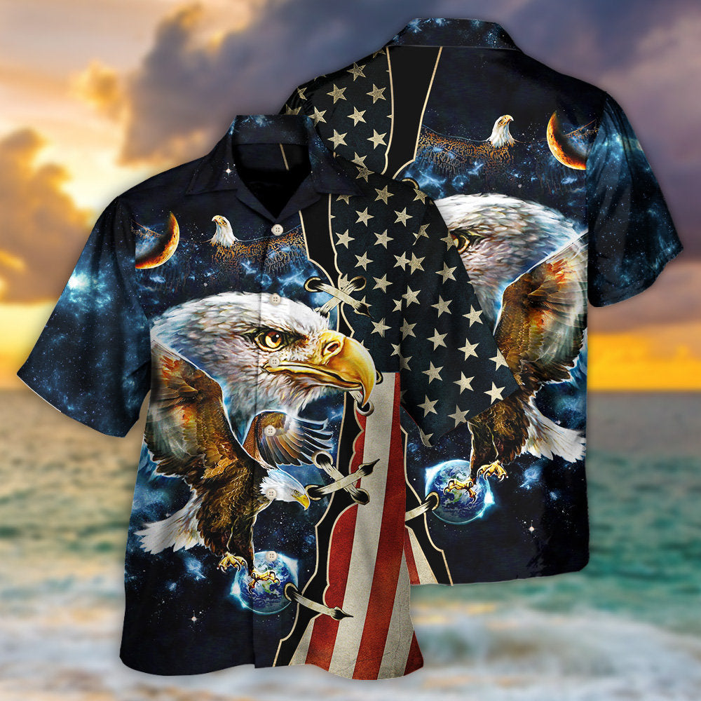 America Eagle Amazing Galaxy - Hawaiian Shirt - Reefox
