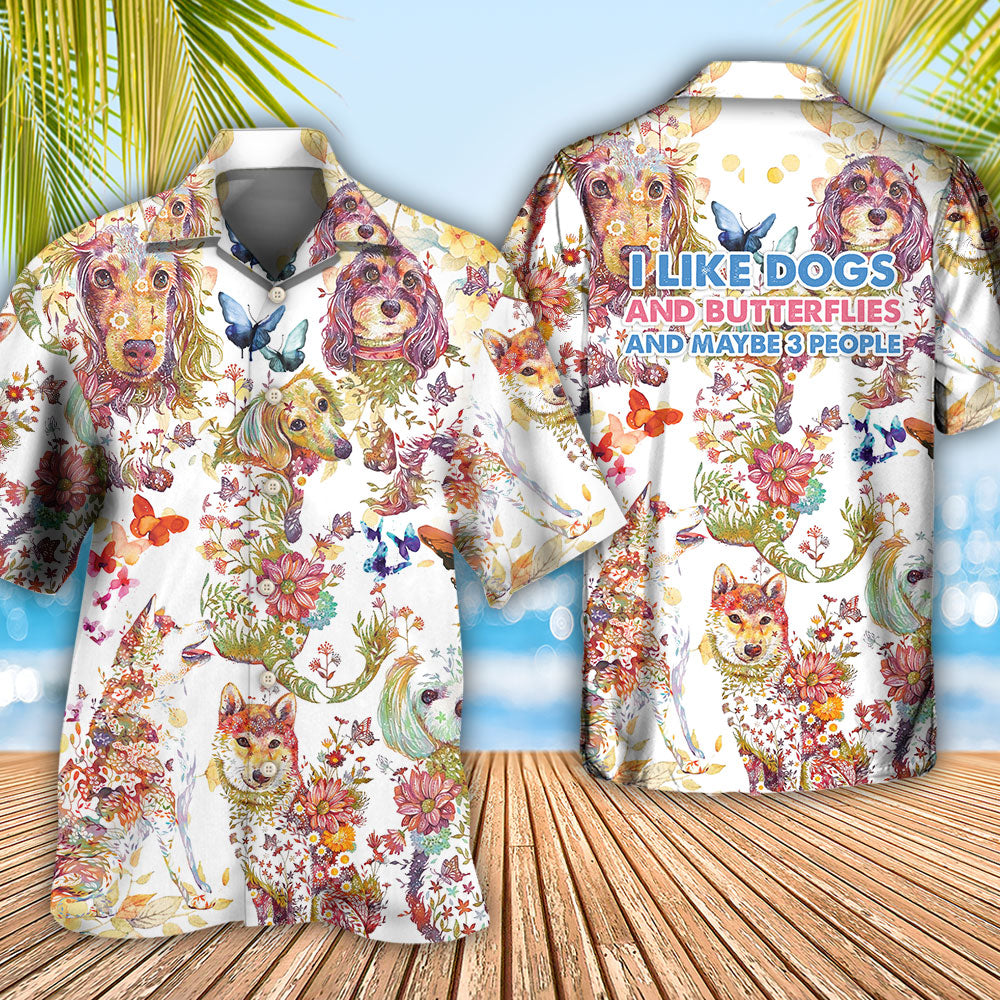 Dog I Like Dogs And Butterflies - Hawaiian Shirt - Reefox