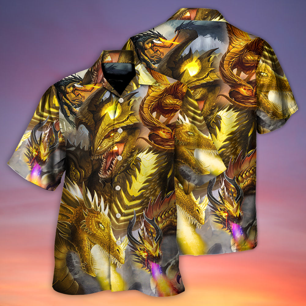 Dragon Gold Skull Lover Fight Art Style - Hawaiian Shirt - Reefox