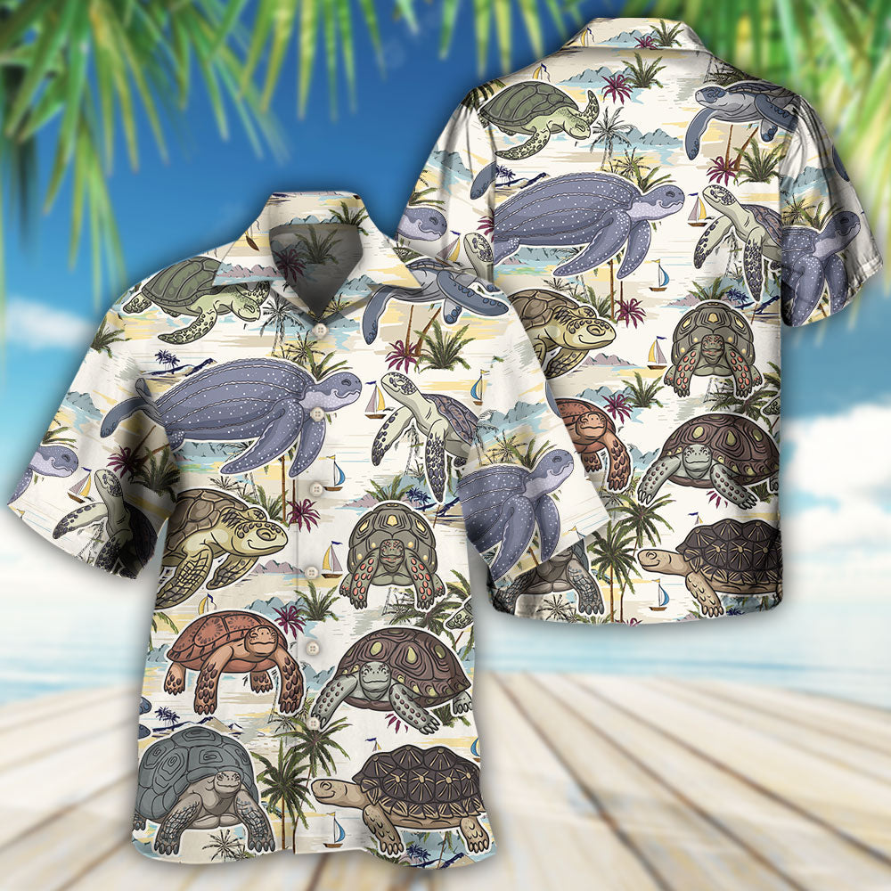Turtle And Tropical Beach - Hawaiian Shirt - Reefox