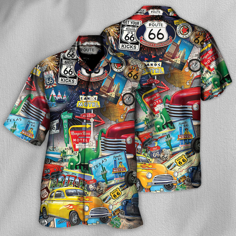 Car Route 66 Road Trip Puzzle - Hawaiian Shirt - Reefox