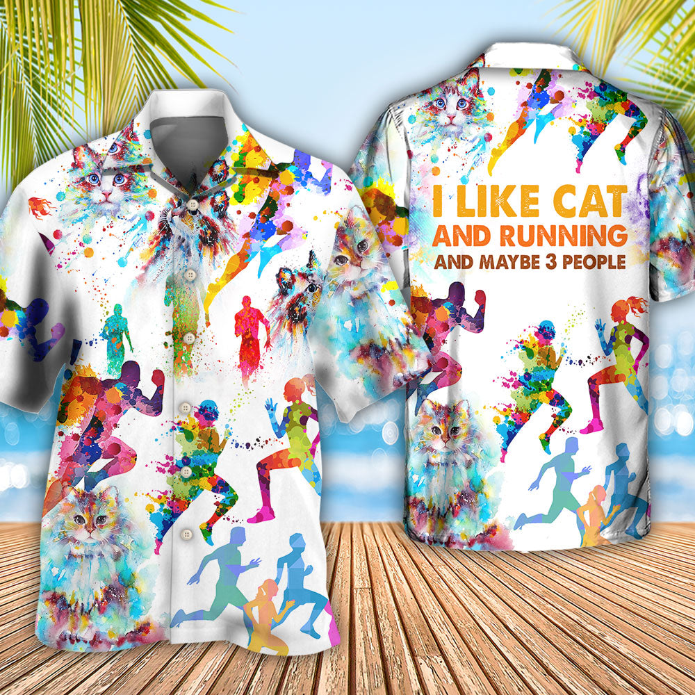 Cat I Like Cat And Running - Hawaiian Shirt - Reefox