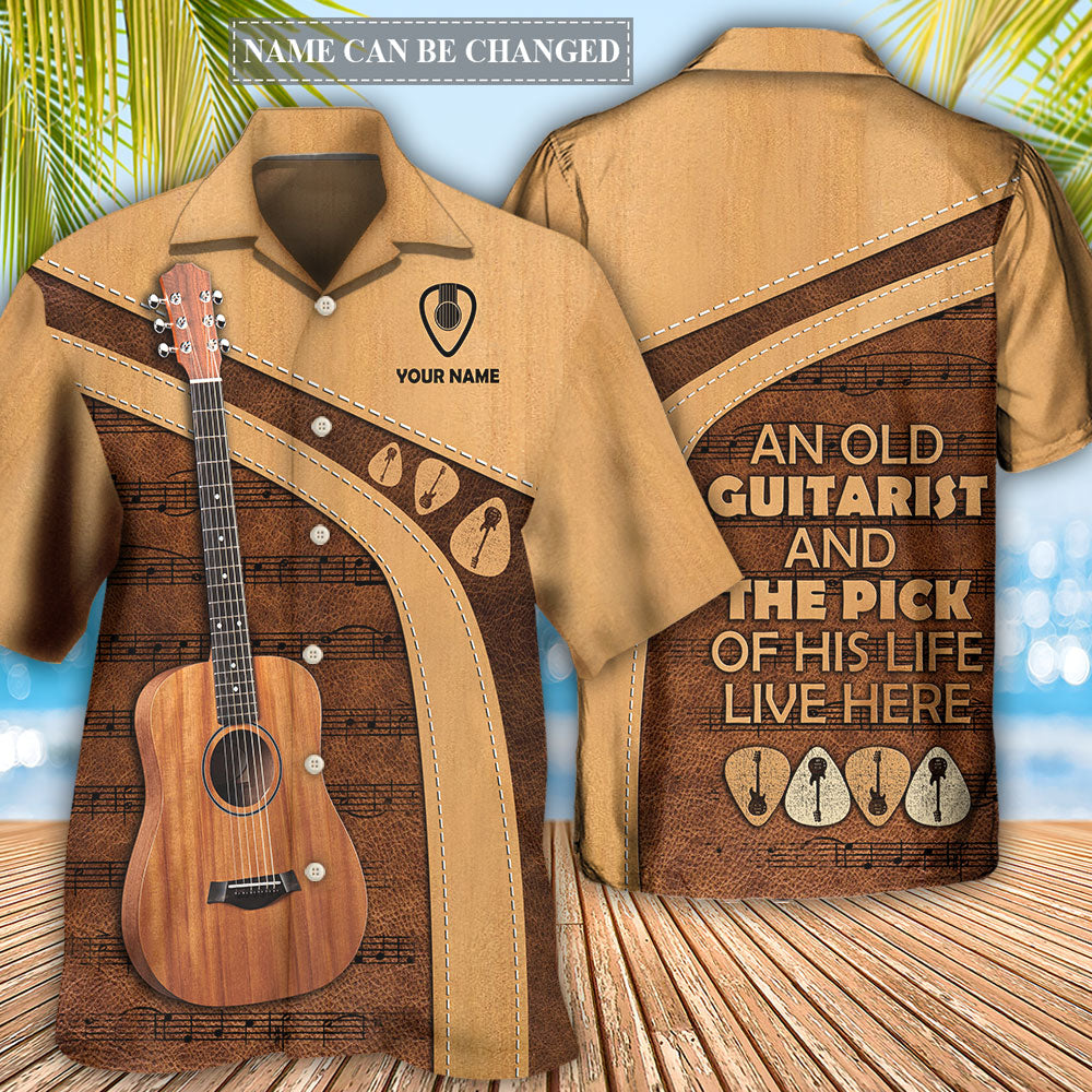 Guitar Old Guitarist And The Pick Personalized - Hawaiian Shirt - Reefox