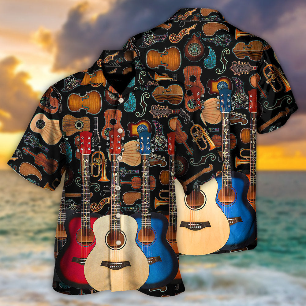 Guitar Lover Happy Life With Music - Hawaiian Shirt - Reefox