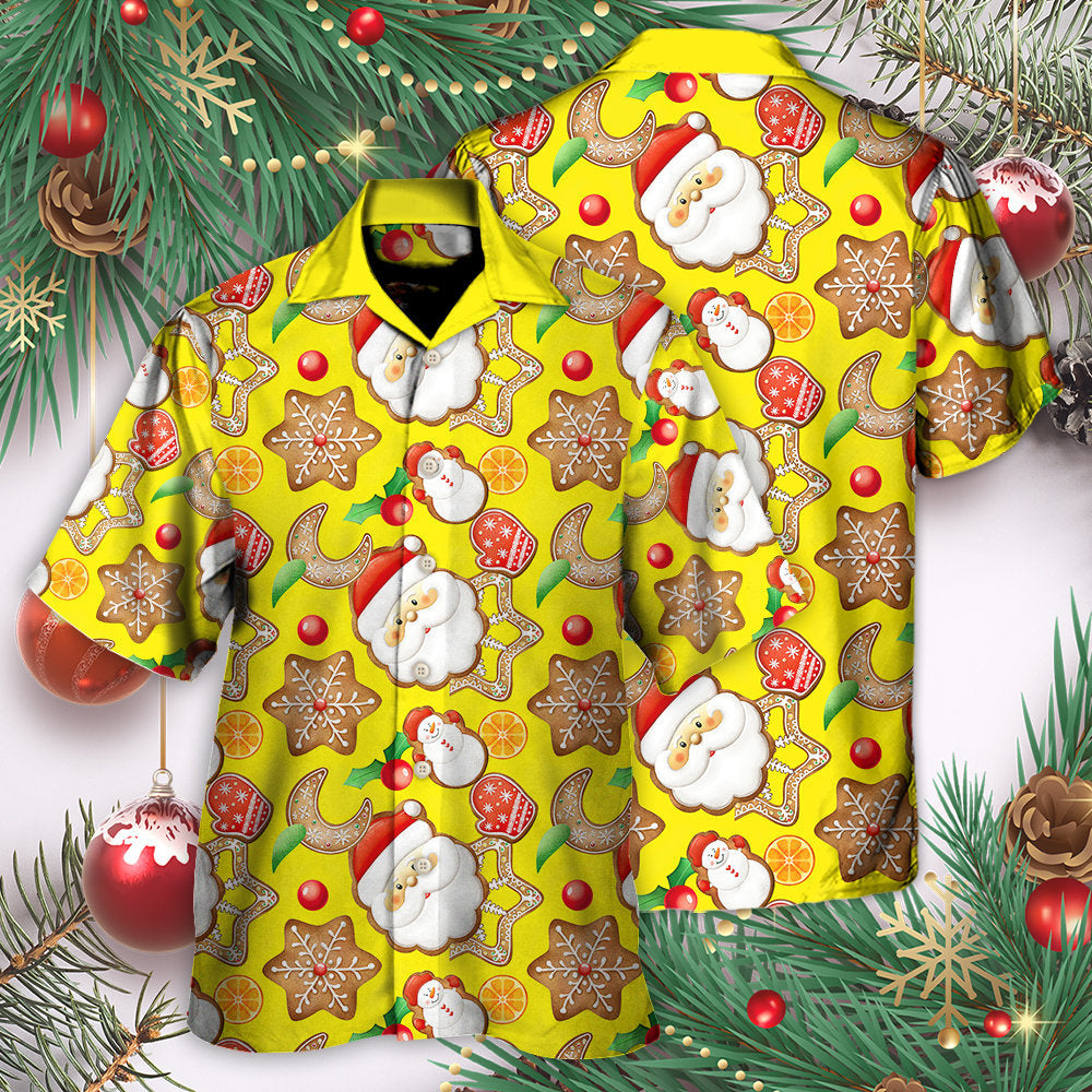 Christmas Santa Snowman Gingerbread And Sweets - Hawaiian Shirt - Reefox