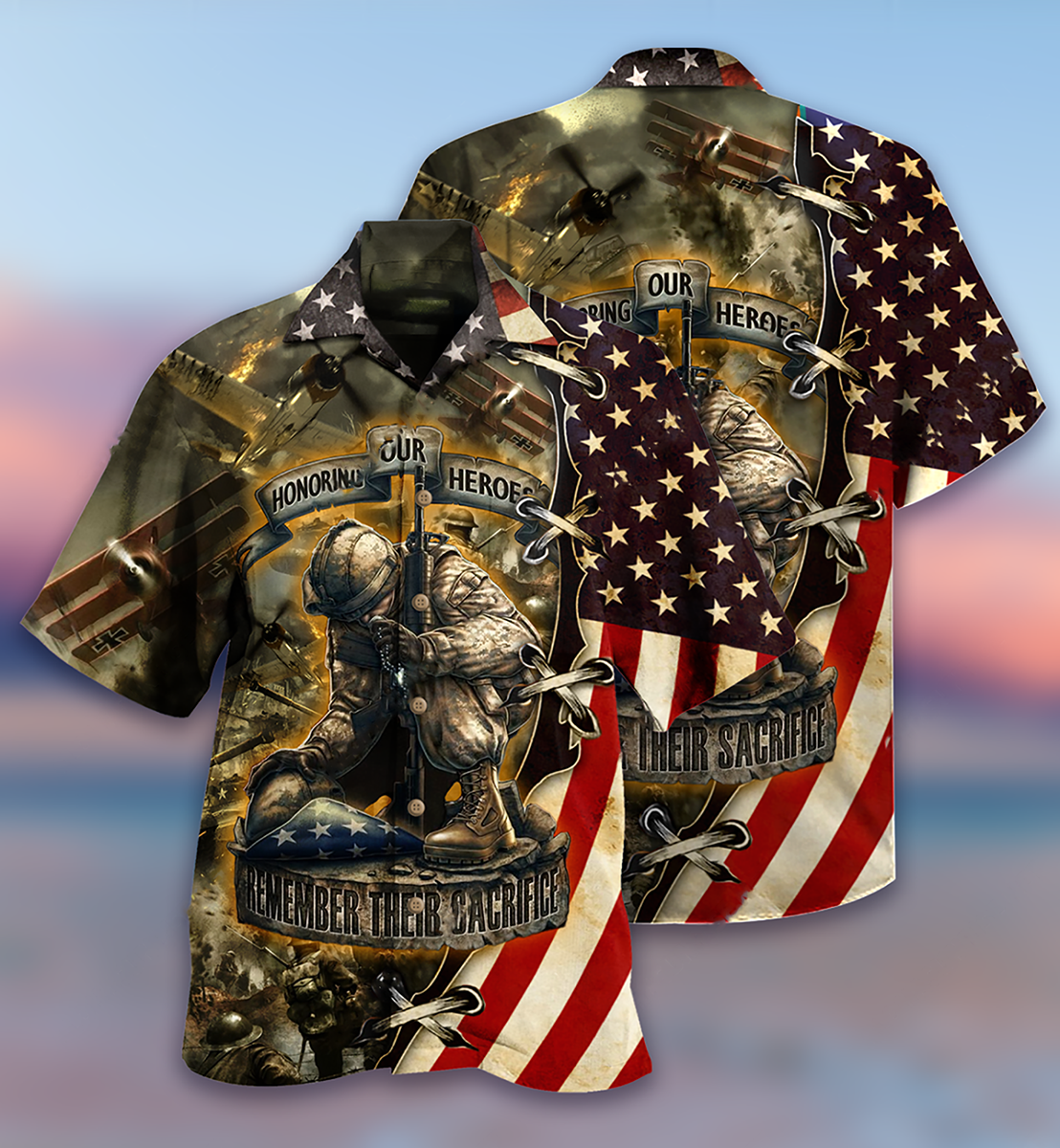 Veteran Honoring Our Heros With Dark Style - Hawaiian Shirt - Reefox