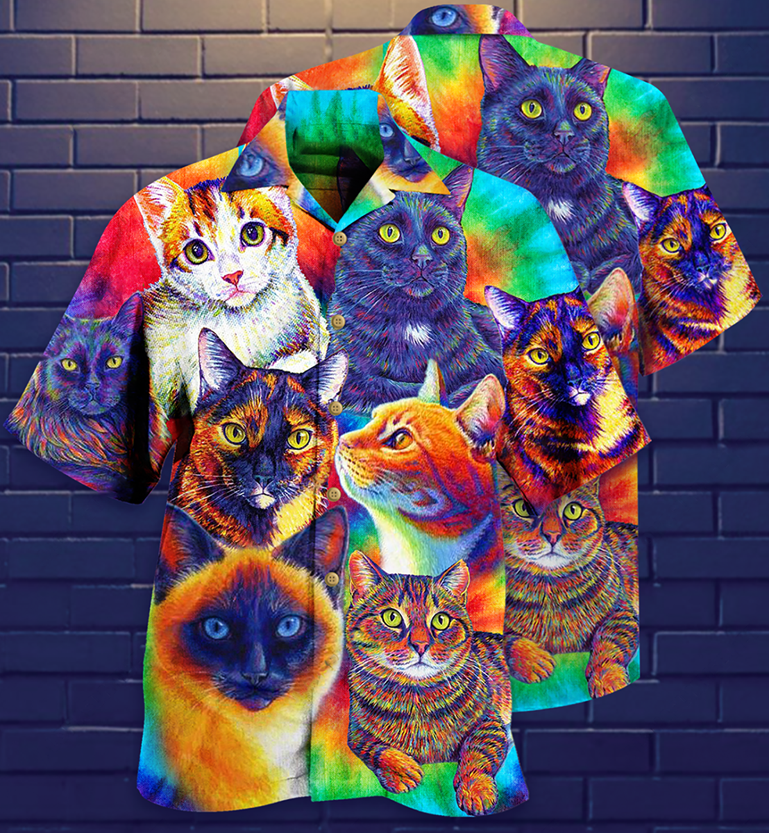 Cat Cute Colorful All My Soul - Hawaiian Shirt - Reefox