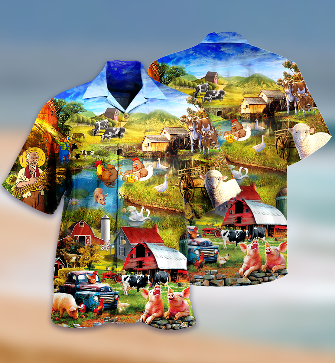 Farm Love Animals In The Village - Hawaiian Shirt - Reefox