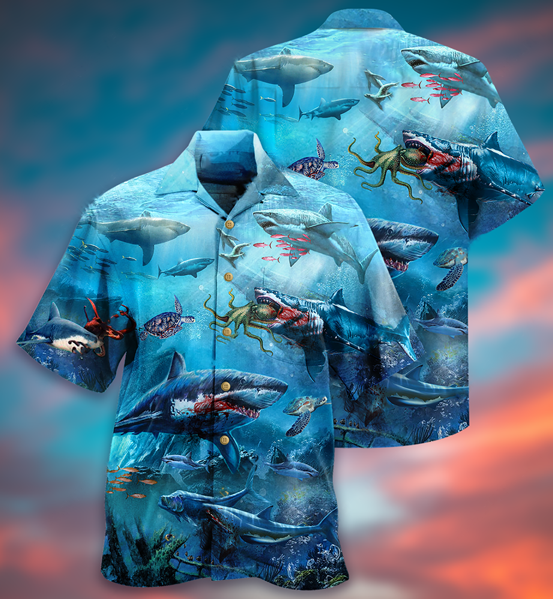Shark Assassin Style - Hawaiian Shirt - Reefox