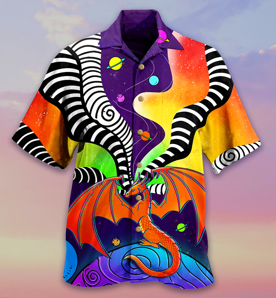 Dragon Color Galaxy Style Colorful - Hawaiian Shirt - Reefox