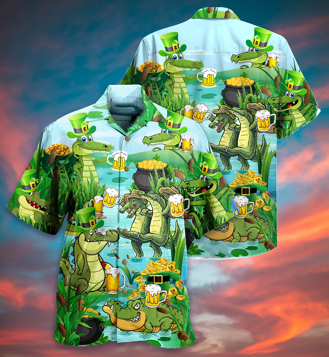 Beer Crocodile Loves Beer Everyday - Hawaiian Shirt - Reefox