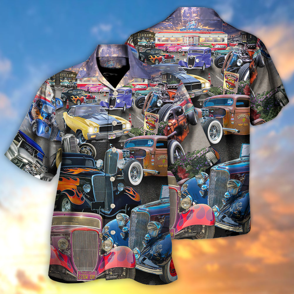 Hot Rod Diner Car Show - Hawaiian Shirt - Reefox