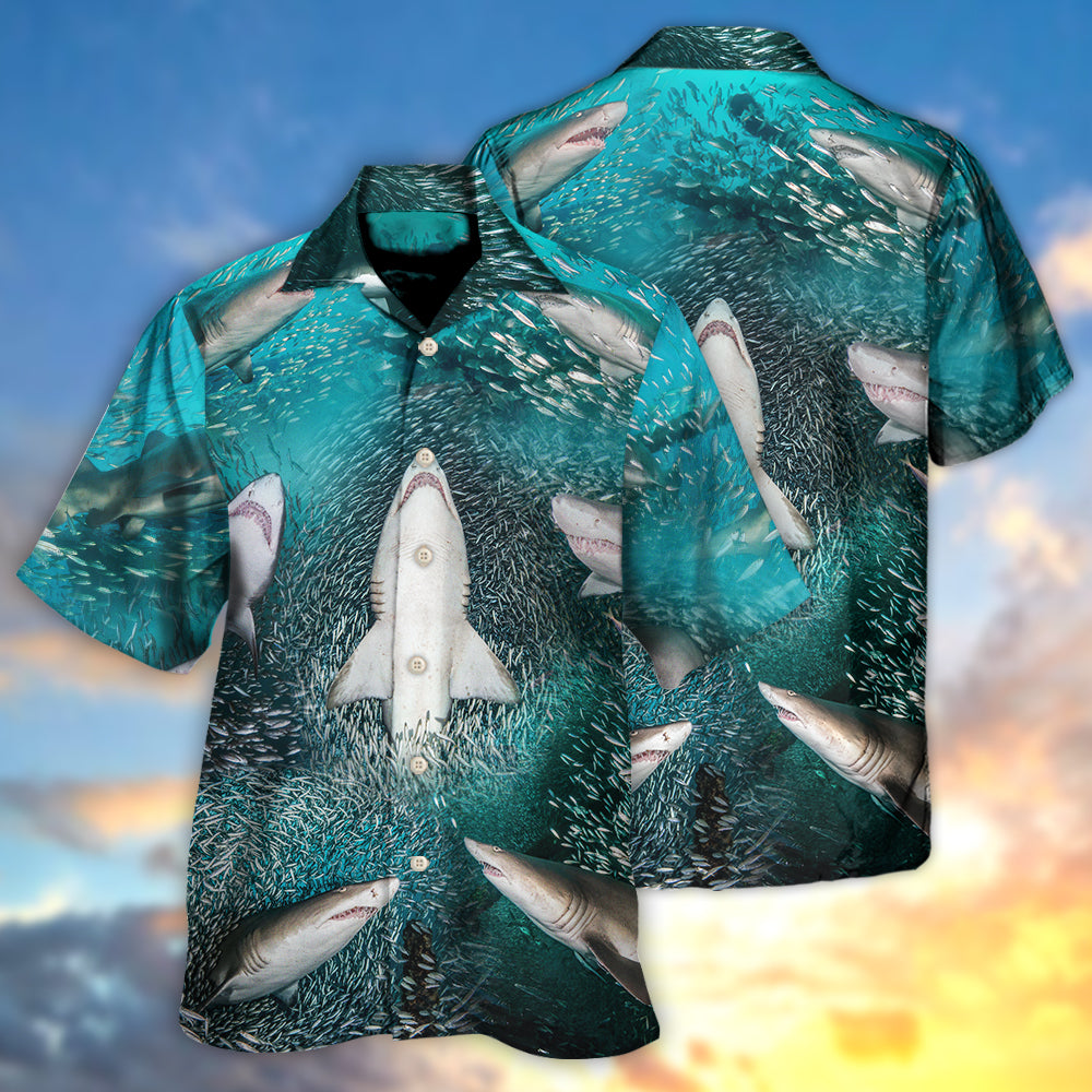 Shark's Buffet -Thousands Of Sardines - Hawaiian Shirt - Reefox