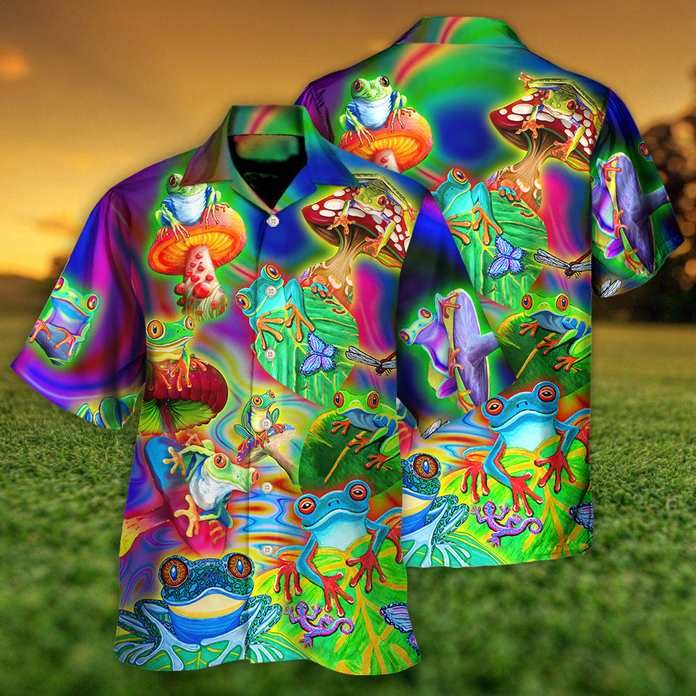 Frog Colorful Tropical Enjoying A Day Of Fun - Hawaiian Shirt - Reefox